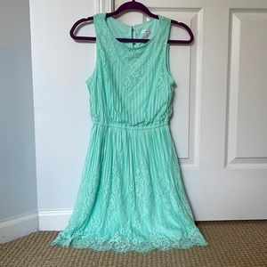 Lace Teal Mini Dress/ Size Small